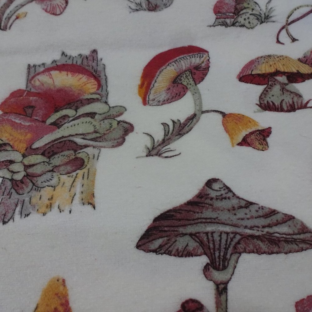 Funky "MUSHROOMS" Handmade Flannel Pillowcase